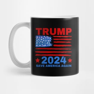 Save america again 2024 trump American Flag Mug